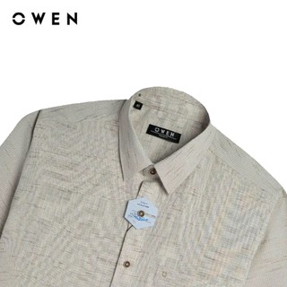 Owen - Áo sơ mi ngắn tay Regular Fit AR250112NT màu Nâu nhạt chất liệu Nano