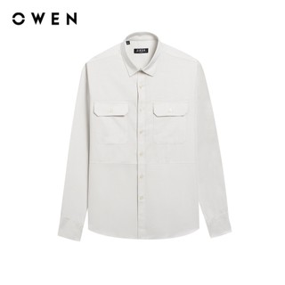 Owen - Áo sơ mi dài tay J-Form AJ250006DT màu Be chất liệu Oxford