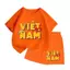 Bộ cộc tay unisex cho bé – Họa tiết chữ Việt Nam, chất vải thun cotton co giãn thoáng mát (M 222)