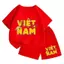 Bộ cộc tay unisex cho bé – Họa tiết chữ Việt Nam, chất vải thun cotton co giãn thoáng mát (M 222)