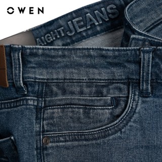 Owen - Quần jeans Straight Fit QJT251238 màu Xanh chất liệu Cotton Spandex