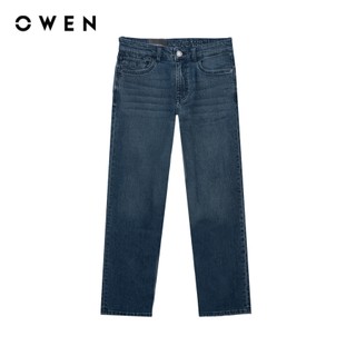 Owen - Quần jeans Straight Fit QJT251238 màu Xanh chất liệu Cotton Spandex