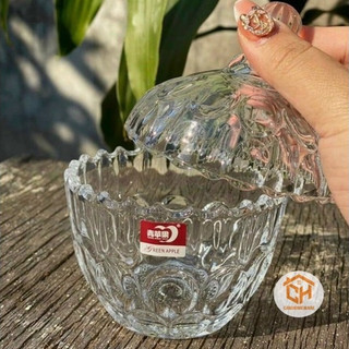 Thố Thuỷ Tinh Deli Đựng Mứt-Hũ Thủy Tinh Đựng Hạt Dưa, Đựng Mứt Và Bánh Kẹo Tết Cam Homeware