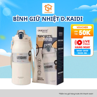 Bình Giữ Nhiệt D.Kaidi Inox 304 Có Lõi Lọc, Dây Xách Tiện Lợi Cam Homeware