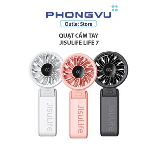 Quạt Cầm Tay Jisulife Life 7 - Pin 3600mAh/5000mAh, 5 Cấp Độ Gió, Màn Hình LED, Gập 150°, Sạc Type-C - Bảo hành 12 Tháng
