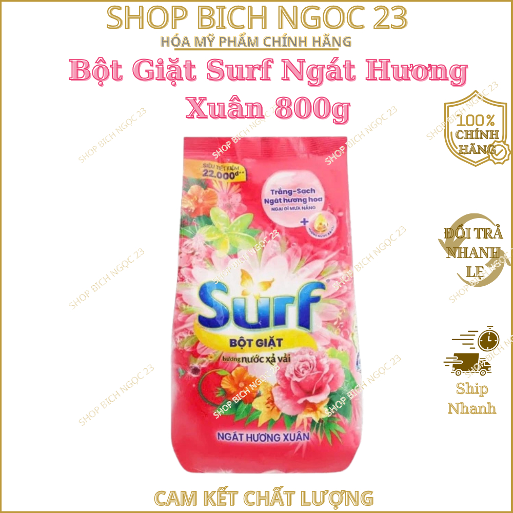 Bột Giặt Surf Ngát Hương Xuân 380g, 800g, 2kg