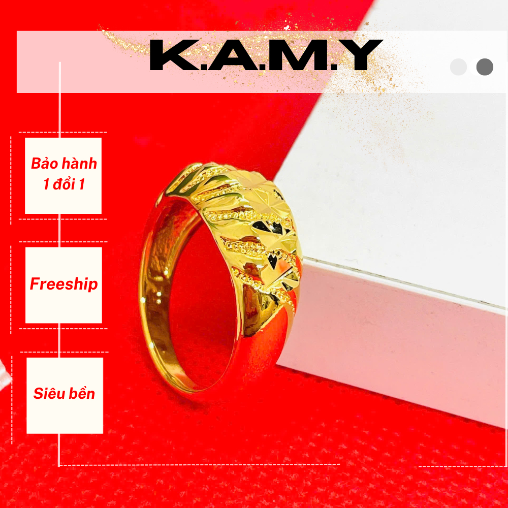Nhẫn Titan Nữ 24k kiểu rồng vảy cá sang trọng - Trang sức vàng cao cấp K.A.M.Y