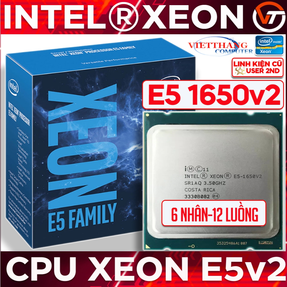 CPU Intel Xeon E5 1650v2 Tốc độ cao 3.5Ghz - 3.9Ghz cho Main X79