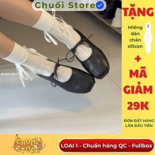 Giày bệt nữ da PU tổng hợp dệt vải đế cao su đơn giản dễ thương tiểu thư thoải mái
