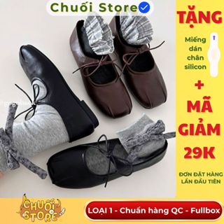 Giày bệt nữ da PU tổng hợp dệt vải đế cao su sang chảnh style tiểu thư xinh iu