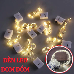 Dây đèn Led trang trí fairylight đom đóm có sẵn pin dài 1m-2m, trang trí giáng sinh, giỏ quà