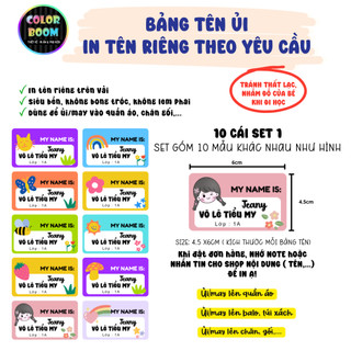 In tên theo yêu cầu - Set 10 Bảng Tên Ủi - In Trên Vải Siêu Bền - không bong tróc - ColorBoom