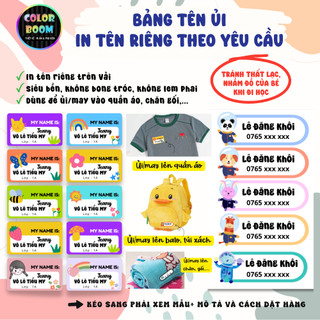 In tên theo yêu cầu - Set 10 Bảng Tên Ủi - In Trên Vải Siêu Bền - không bong tróc - ColorBoom