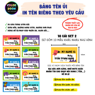 In tên theo yêu cầu - Set 10 Bảng Tên Ủi - In Trên Vải Siêu Bền - không bong tróc - ColorBoom