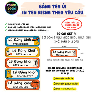 In tên theo yêu cầu - Set 10 Bảng Tên Ủi - In Trên Vải Siêu Bền - không bong tróc - ColorBoom
