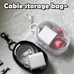 Túi Lưu Trữ Sạc Phong Cách Ins Mini Trong Suốt Cáp Dữ Liệu Hộp Lưu Trữ Cáp Dữ Liệu Di Động Bảo Vệ Túi Lưu Trữ Tai Nghe
