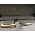 Bút lông bi, bút ký cao cấp mạ vàng & chrome Parker Sonnet, thân kim loại màu bạc, có túi giấy — ảnh 4