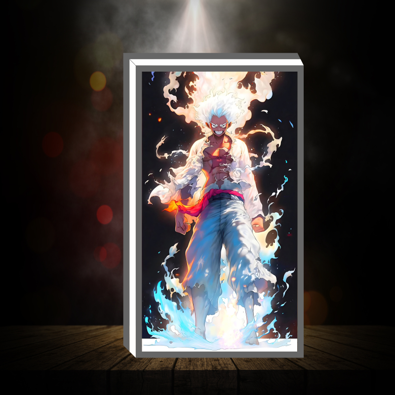 Hộp Đèn Led Anime - Luffy - One Piece  để bàn phòng khách, phòng ngủ, làm quà tặng, kỉ niệm ,in theo yêu cầu