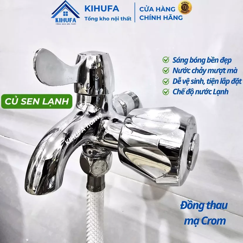 Vòi Sen Tắm Củ Sen Tắm Sáng Bóng 1 Đường Nước Lạnh