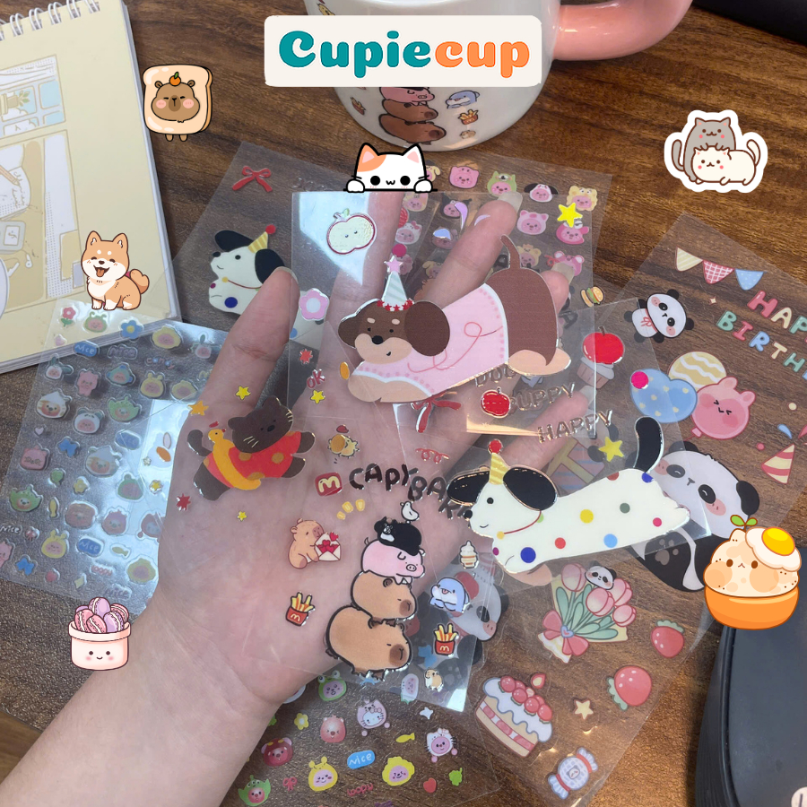 Miếng Dán Sticker 2D Trang Trí Cốc Bình Nước, Sticker Dễ Thương Decor ...