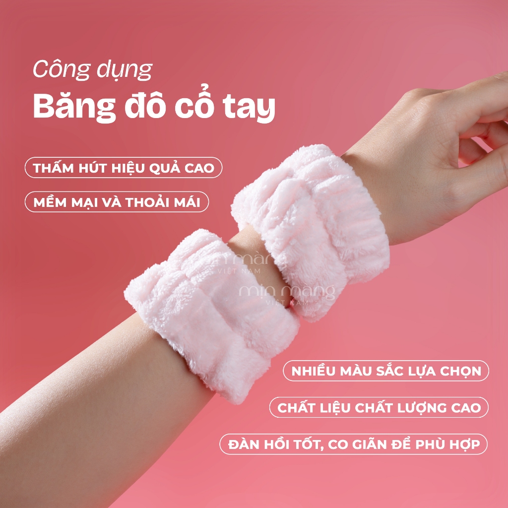 Băng Đeo Cổ Tay Rửa Mặt Chống Ướt Áo MỊN MÀNG 1 Cặp 2 Cái Chất Liệu Cotton Mềm Mại Tiện Dụng