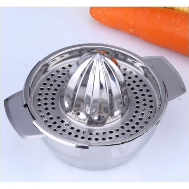 Bộ Vắt Cam INOX tiện dụng - Nắp vắt cam nhựa Việt Nhật kèm Ca đong định mức .