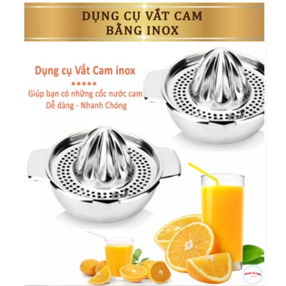 Bộ Vắt Cam INOX tiện dụng - Nắp vắt cam nhựa Việt Nhật kèm Ca đong định mức .