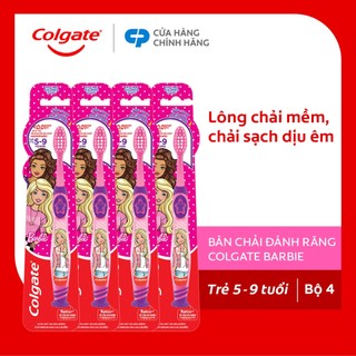 Bộ 4 Bàn chải đánh răng Colgate họa tiết Batman hoặc Barbie dành cho bé