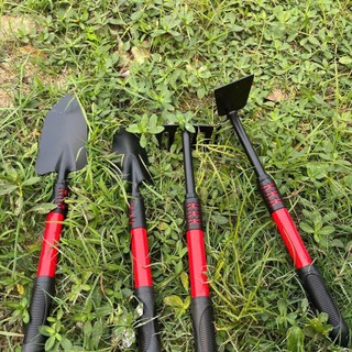 Bộ Dụng Cụ Làm Vườn Đa Năng 4 Món: Xẻng, Cào, Cuốc 2in1, Cán Dài 41cm, Bền Bỉ