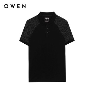 Owen - Áo polo Bodyfit APV253623 màu Đen chất liệu CVC Spandex