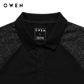 Owen - Áo polo Bodyfit APV253623 màu Đen chất liệu CVC Spandex