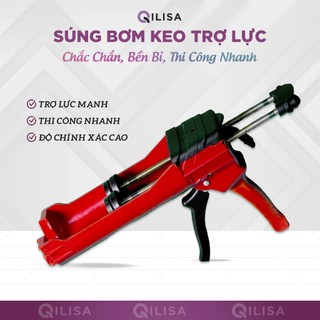 Súng Bơm Keo Chà Ron Qilisa 2 Thành Phần - Súng Bơm Keo Loại Thường Màu Đỏ Đen