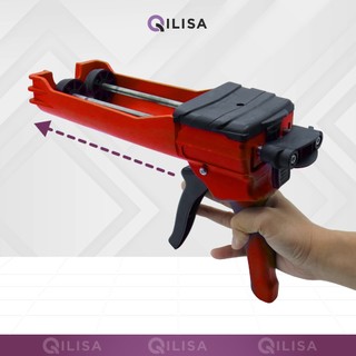 Súng Bơm Keo Chà Ron Qilisa 2 Thành Phần - Súng Bơm Keo Loại Thường Màu Đỏ Đen