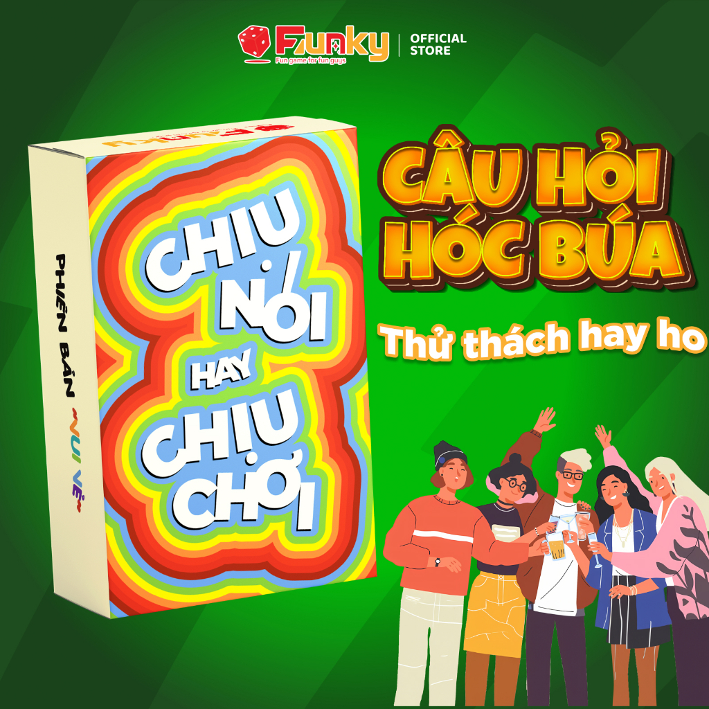 Bộ Bài Chịu Nói Hay Chịu Chơi Phiên Bản Vui Vẻ Cho Nhóm Bạn, Drinking Game Truth Or Dare Cực Vui Nhộn Thương Hiệu Funky