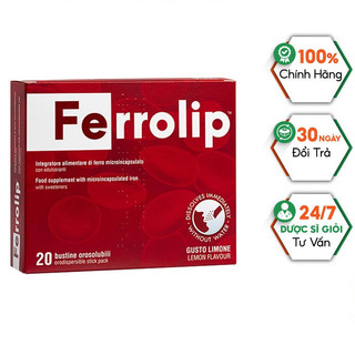 Sắt Ferrolip Cho Bà Bầu - Hỗ Trợ Giảm Nguy Cơ Thiếu Máu, Thiếu Sắt (Hộp 20 Gói)