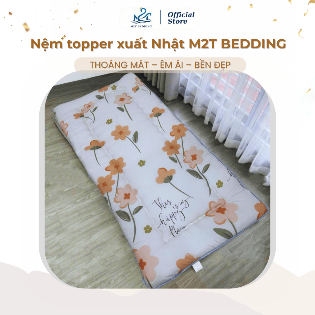 Nệm topper xuất Nhật M2T BEDDING dày mềm mịn đủ kích thước đệm gấp gọn ...
