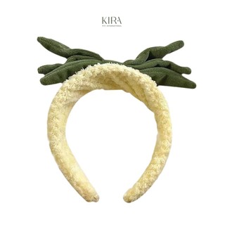 Set phụ kiện rửa mặt trái dứa 3 món – Băng đô, cổ tay, bờm tóc dễ thương, chất mềm mịn, chống nước chảy tay áo