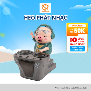 Heo Phát Nhạc - Chú Heo Chơi DJ Năng Động Siêu Dễ Thương Nhảy Theo Nhạc Và Đèn Cho Bé Cam Homeware
