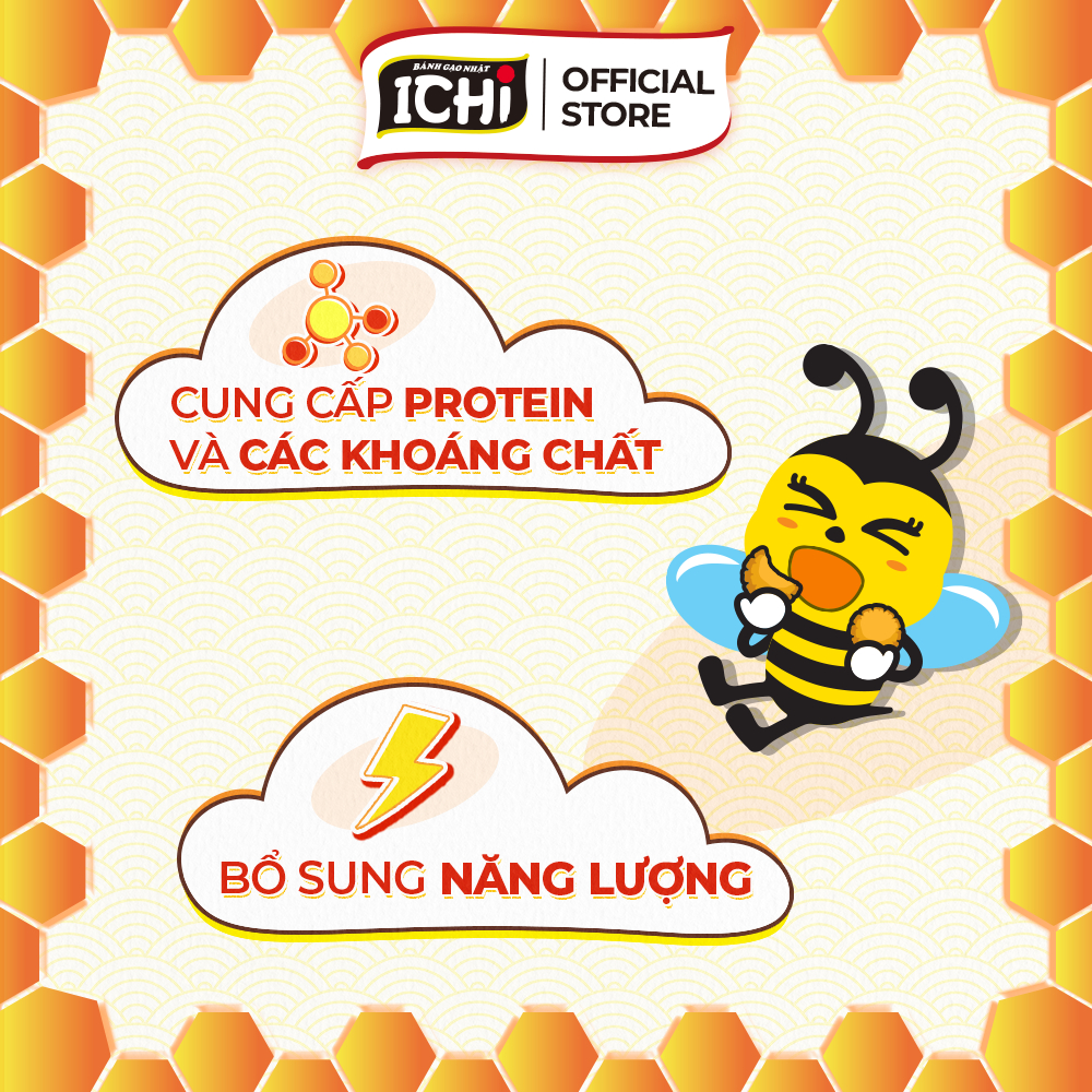ICHI MINI vị mật ong gói 120g, bánh gạo chiên viên nhỏ ăn vặt giòn tan ...