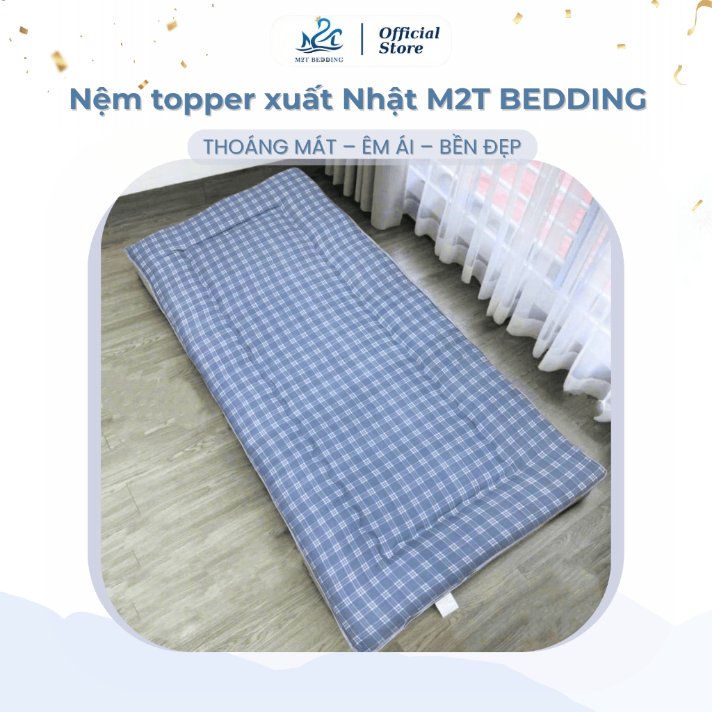 Nệm topper trải sàn êm ái M2T BEDDING kích thước 90x1m9 độ dày 3-4cm ...