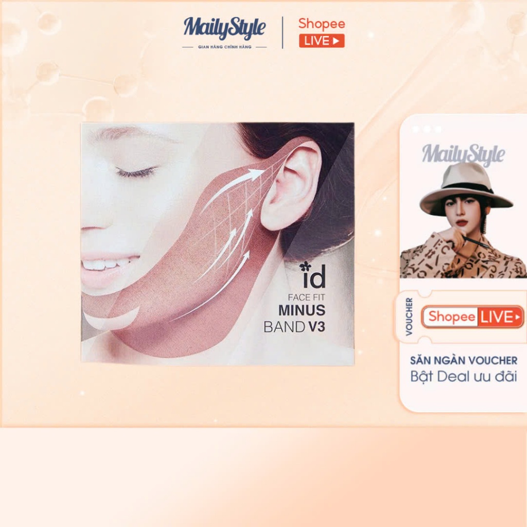 Q114_Mặt nạ nâng cơ làm trắng giảm nhăn ID Face Fit Minus Band V3 (Hộp 4 miếng)