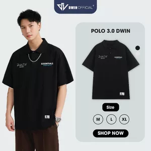 Áo polo nam nữ trơn brand Dwin tee cổ bẻ basic form rộng phông tay lỡ unisex oversize PL01B