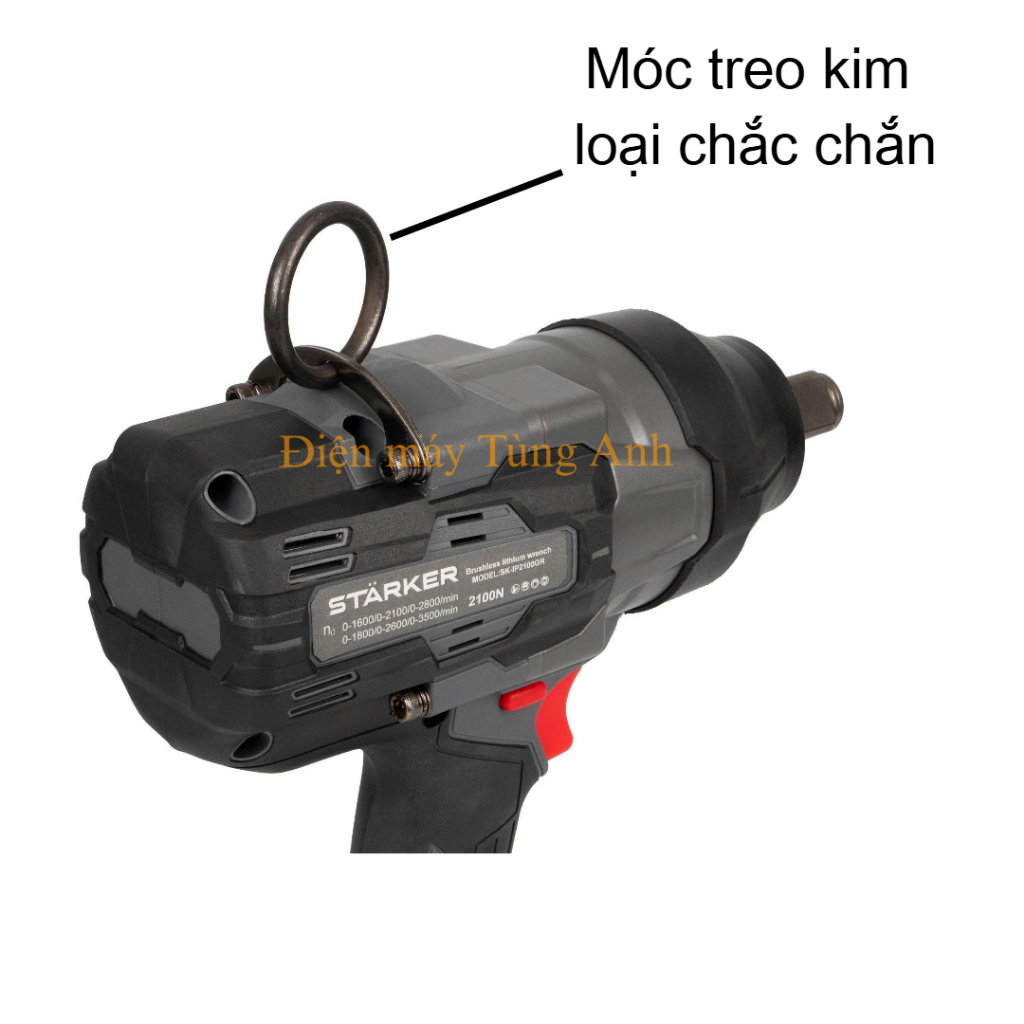 Máy Siết Bulong Pin STARKER 2000N.m, Đầu 3/4 đặc - Lực Siết 2000n.m - Mở Vặn Ốc Xe Tải