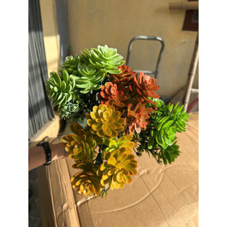 Sen đá chùm 5 bông cao cấp decor trang trí nhà cửa , chậu cây - Cây hoa giả