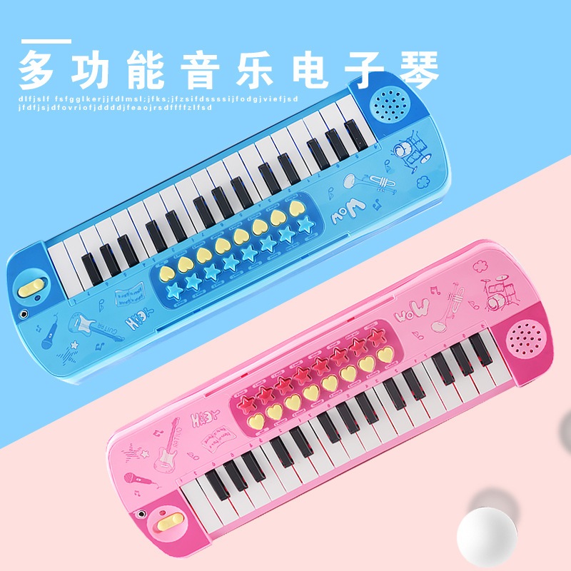 Đồ chơi Đàn Organ có mic  màu hồng màu xanh cho bé