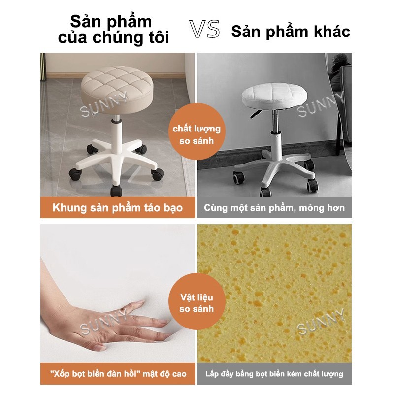 SUNNY Ghế xoay văn phòng ghế thẩm mỹ viện thiết kế công thái học có tựa lưng xoay 360 độ