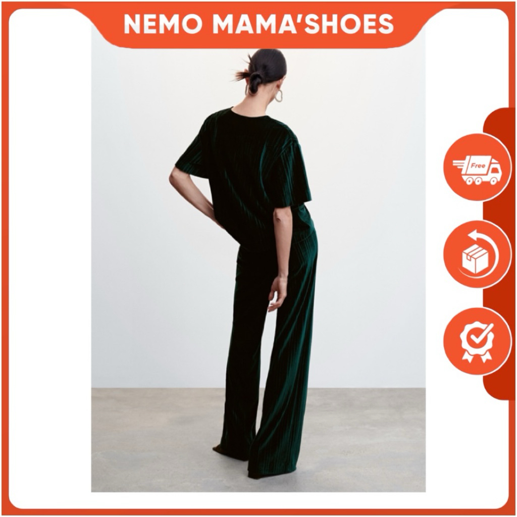 MANGO SET NHUNG XANH ÁNH ĐEN SANG TRỌNG (Q240607002)