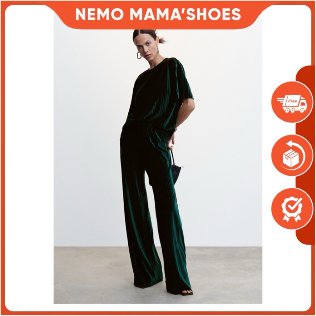 MANGO SET NHUNG XANH ÁNH ĐEN SANG TRỌNG (Q240607002)