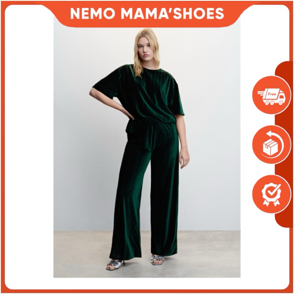 MANGO SET NHUNG XANH ÁNH ĐEN SANG TRỌNG (Q240607002)