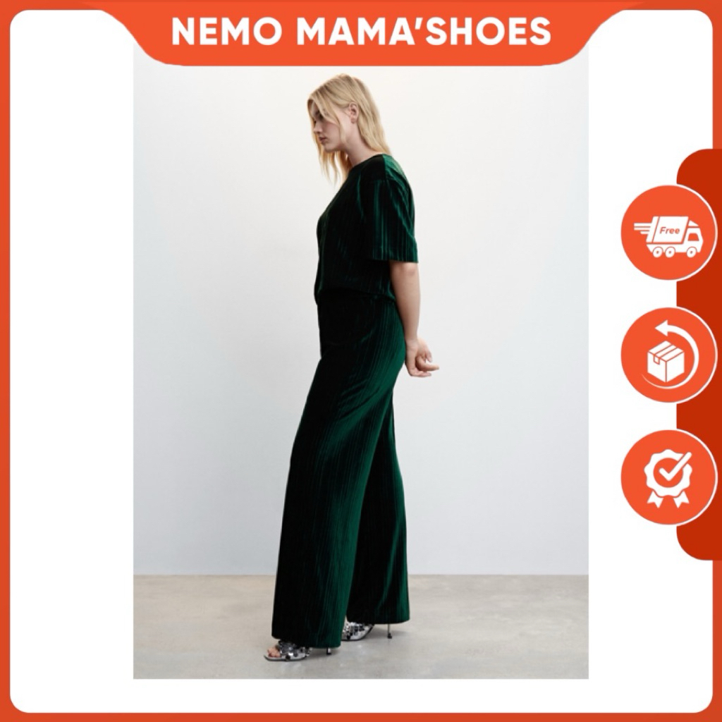MANGO SET NHUNG XANH ÁNH ĐEN SANG TRỌNG (Q240607002)